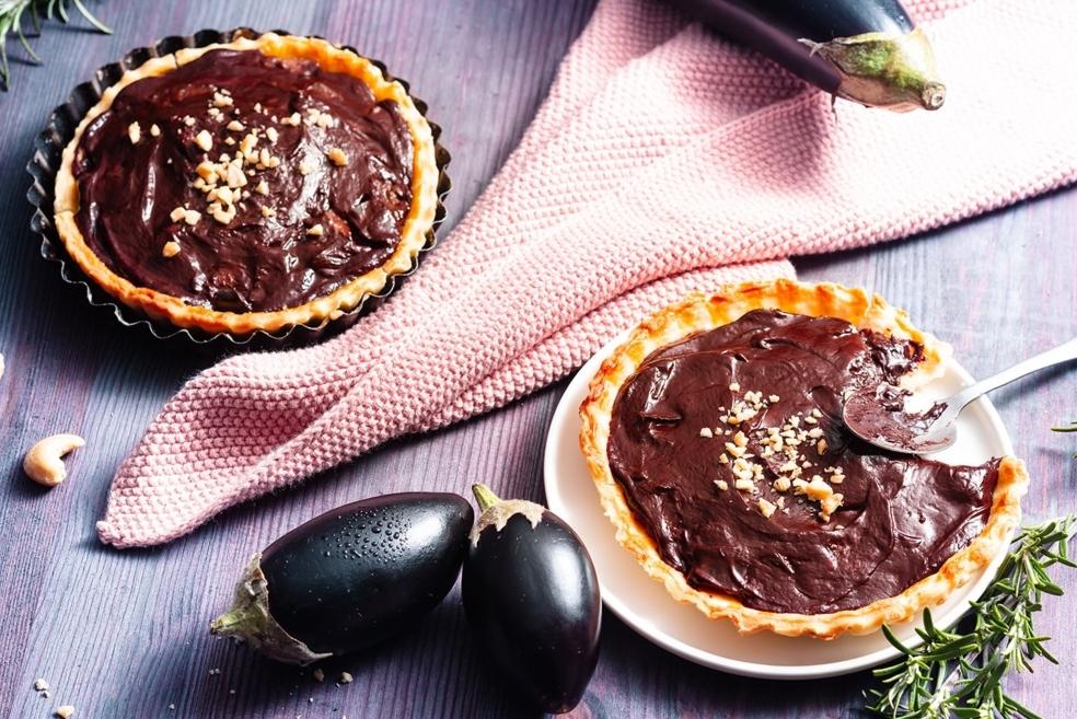 Tartelettes chocolat-aubergine