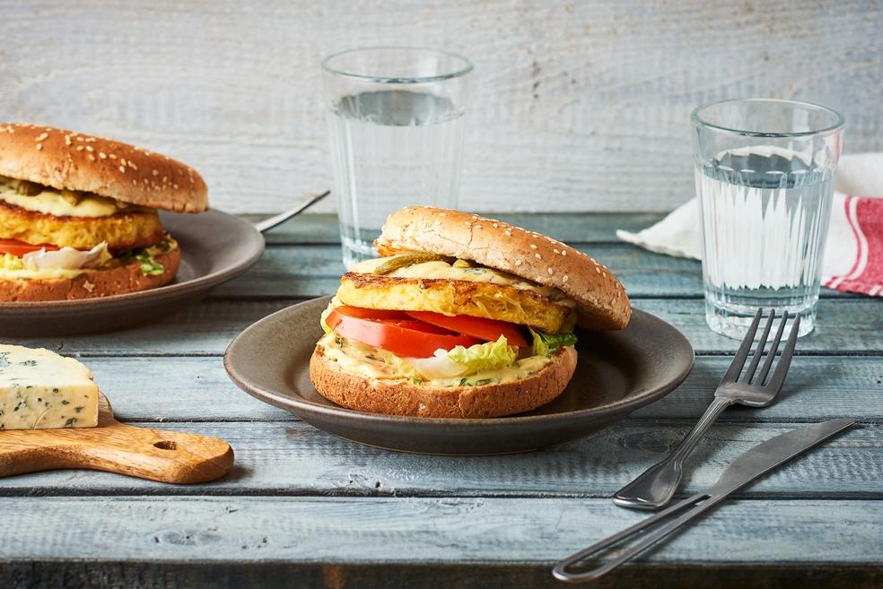 Burger végétarien à la fourme d'Ambert