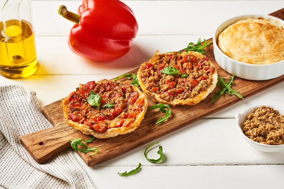 Minis tartes tatins poivrons et basilic