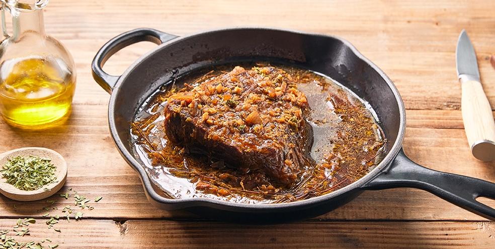 Boeuf confit à l'origan