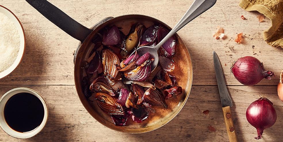 Oignons rôtis au vinaigre balsamique