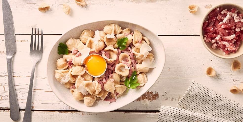 Orechiette à la carbonara