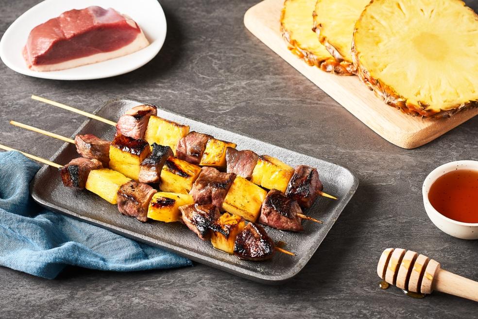 Brochettes de canard à l'ananas