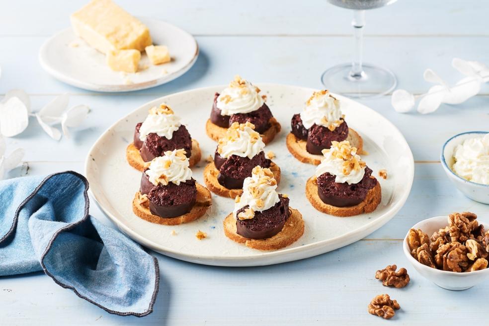 Toast boudin noir, chantilly au Pérail