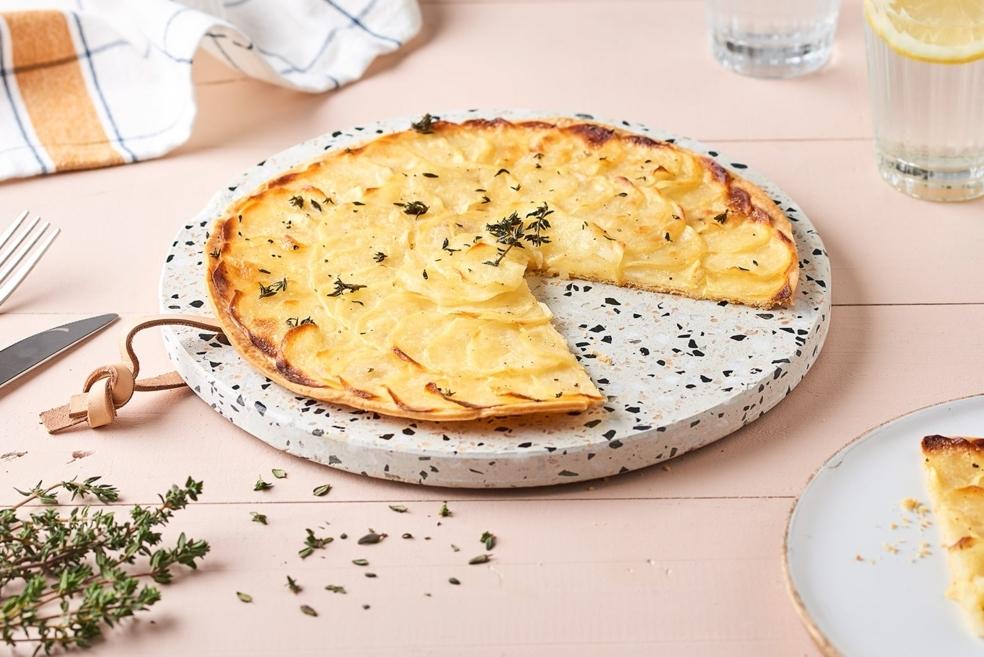 Tarte fine aux pommes de terre et thym
