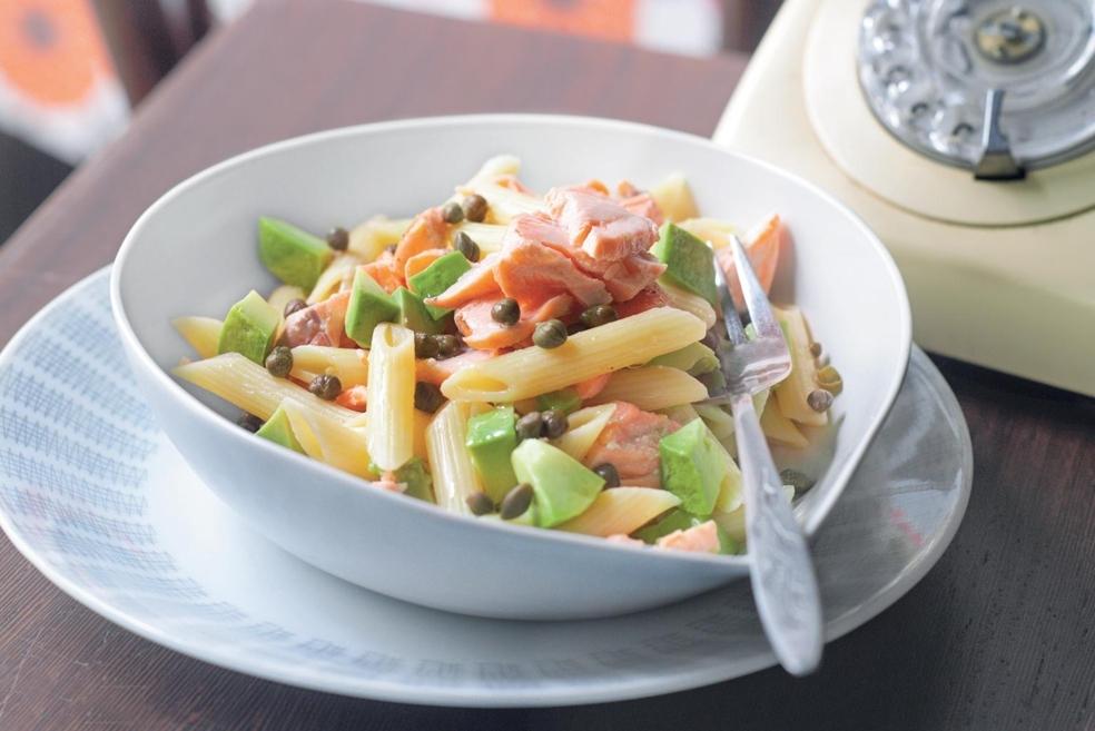 Pâtes au saumon et avocat