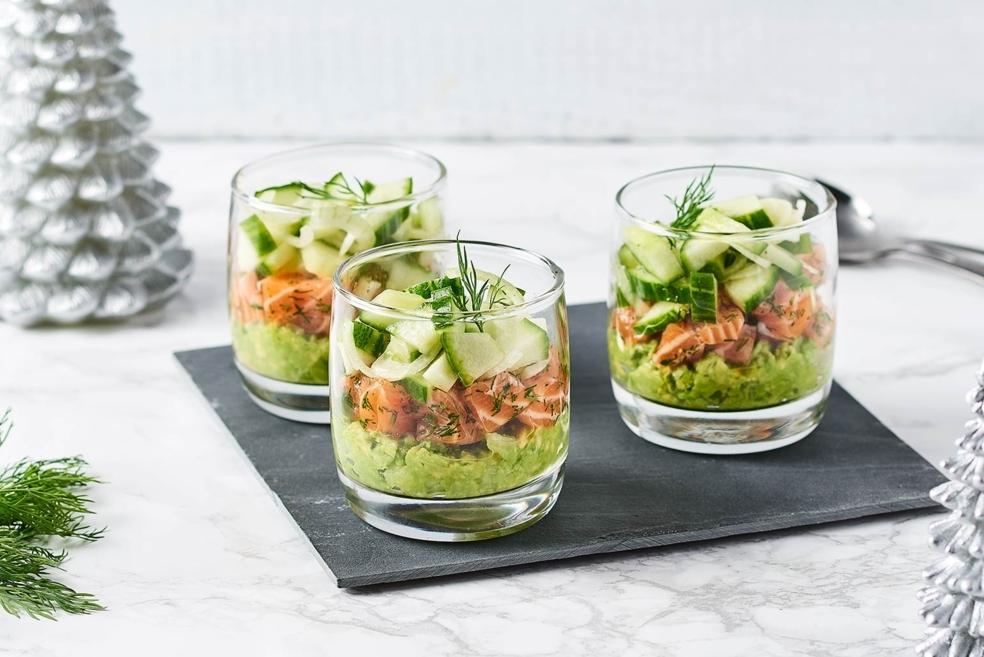 Verrines de tartare de saumon