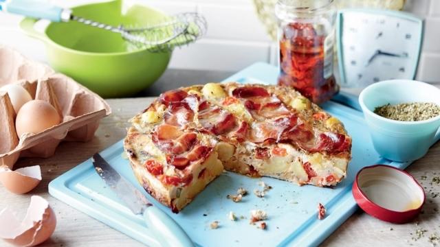 Frittata aux gnocchi et au bacon