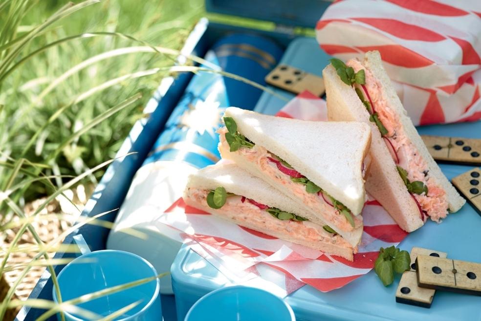 Club sandwich radis-truite-cresson