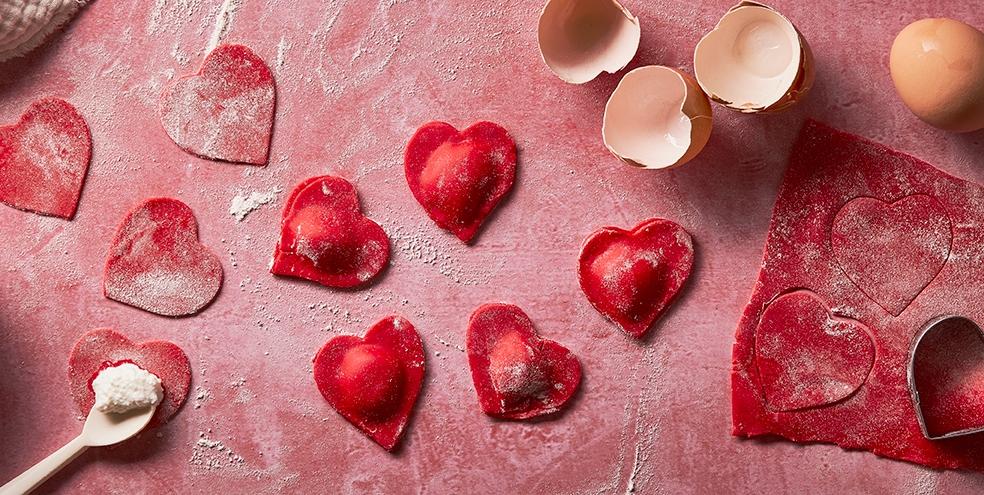 Raviolis de Saint-Valentin à la ricotta