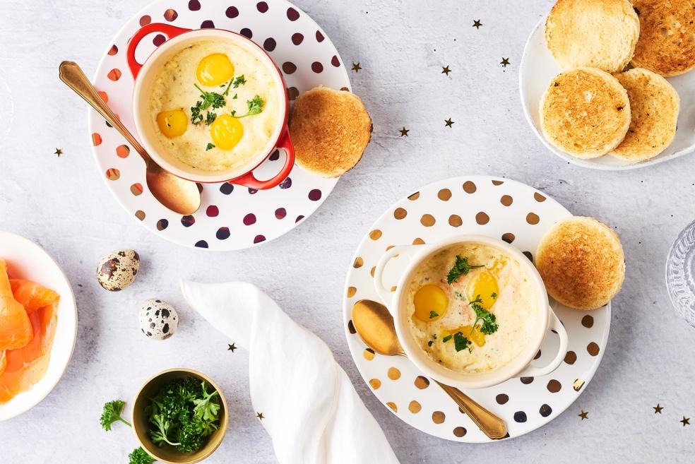 Œufs cocotte au saumon fumé