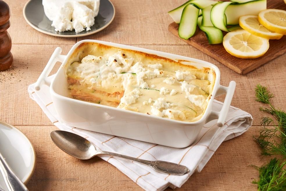 Lasagnes au saumon et courgettes