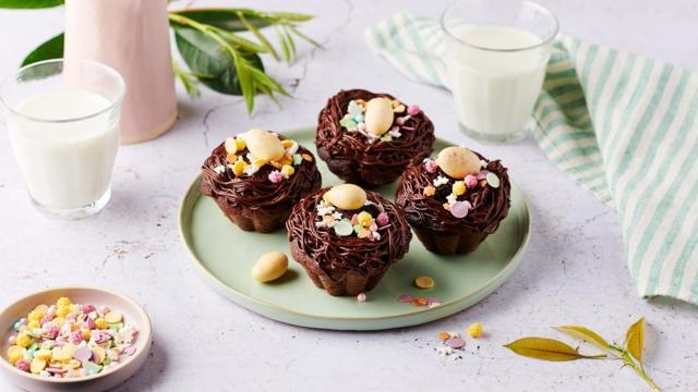 Cupcakes nid de Pâques au chocolat