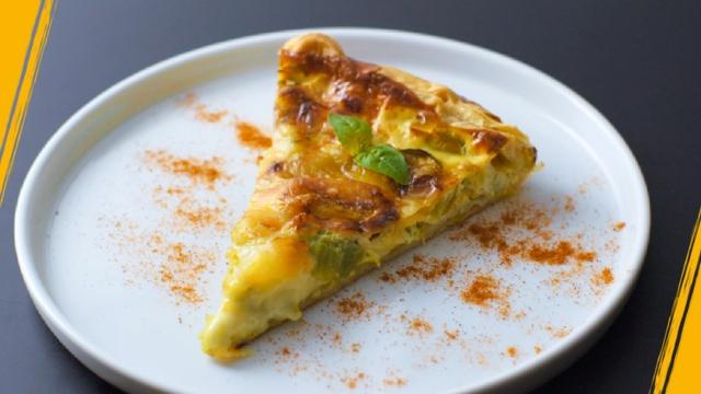 Quiche aux poireaux/ morbier