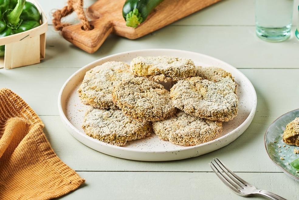 Croquettes de poivron vert, courgette et mozzarella