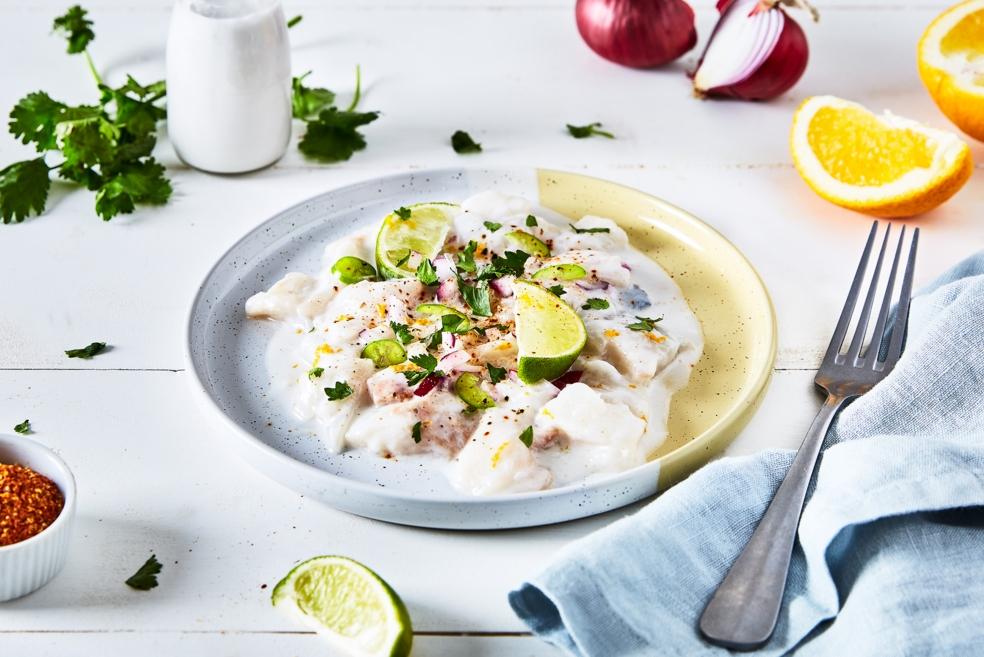 Ceviche de daurade au lait de coco