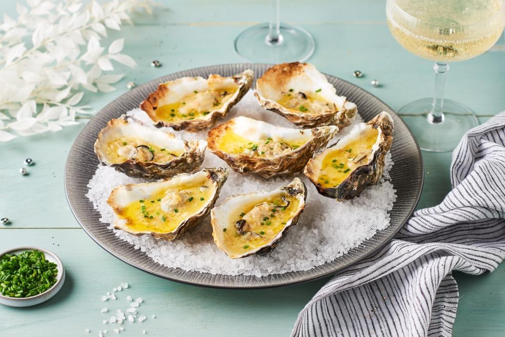 Huîtres gratinées au champagne