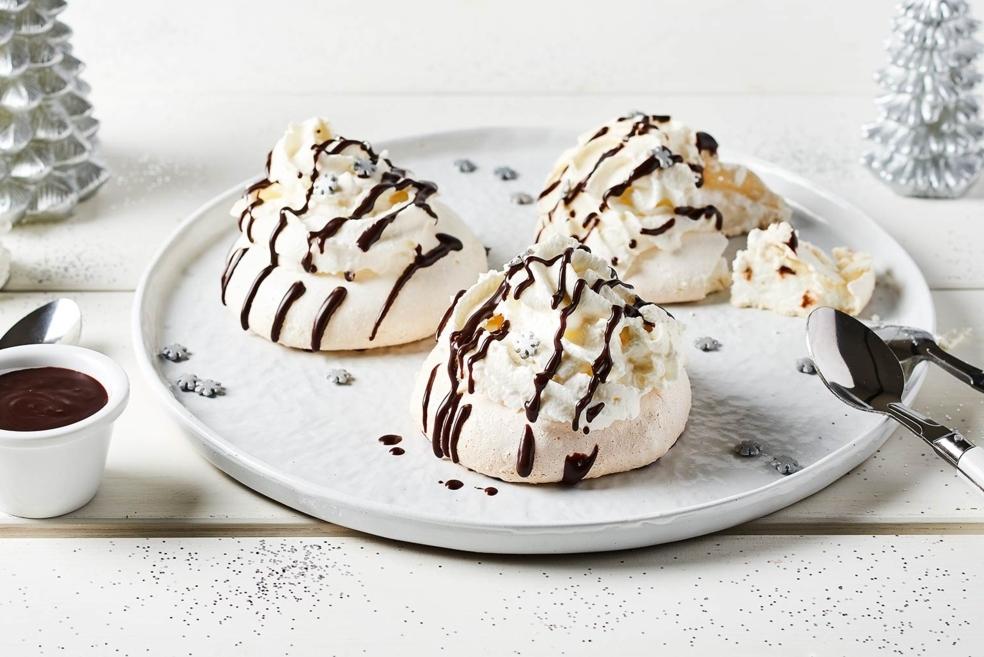 Mini pavlovas au chocolat