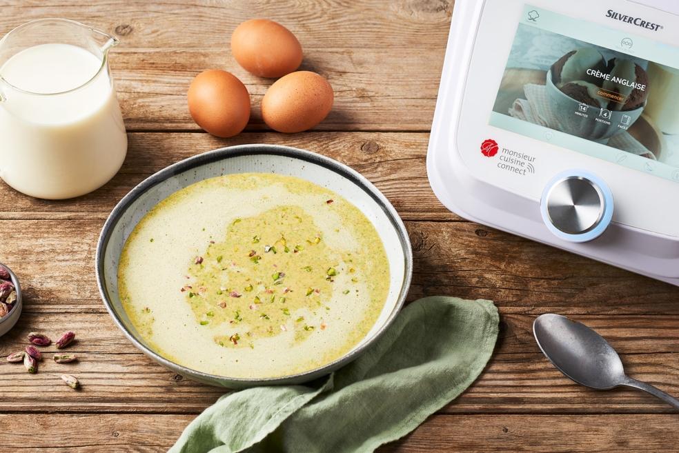 Crème anglaise pistache au Monsieur Cuisine