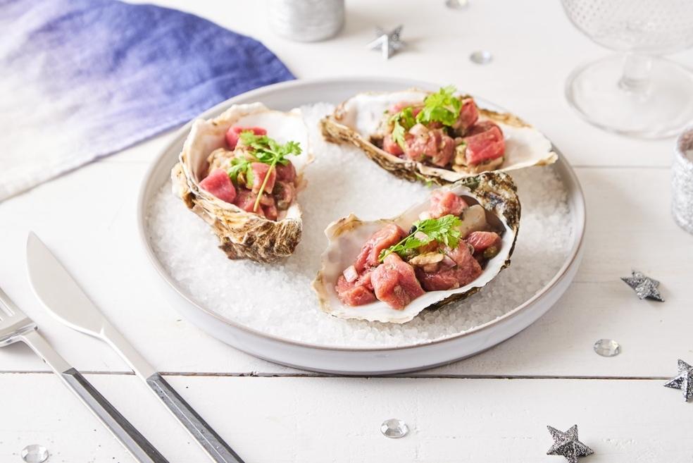 Tartare de boeuf aux huîtres