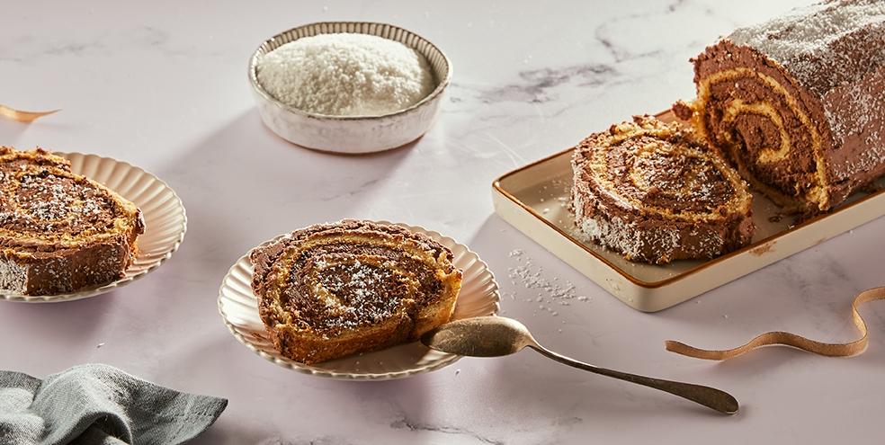 Bûche coco chocolat façon Bounty