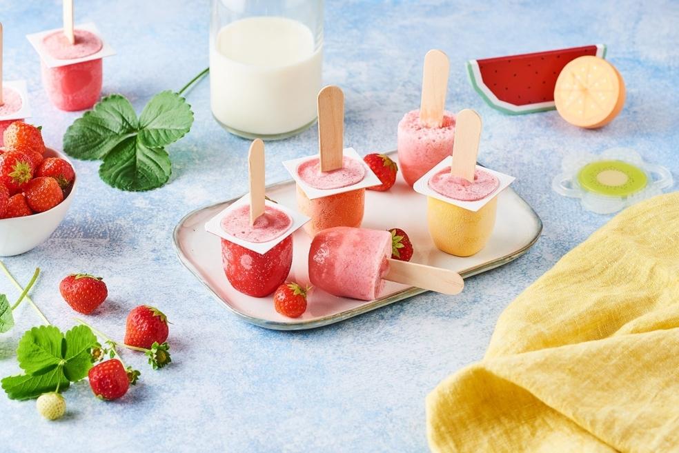 Glace à la fraise et lait d'amande