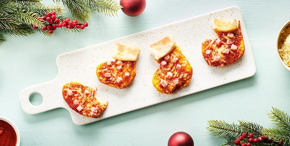 Mini pizza bottes de Noël