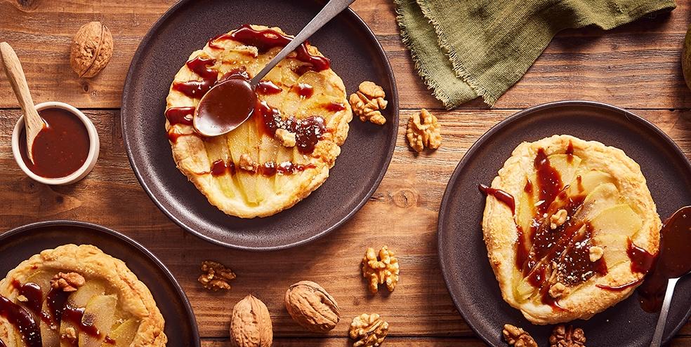 Mini tartes feuilletées poire caramel