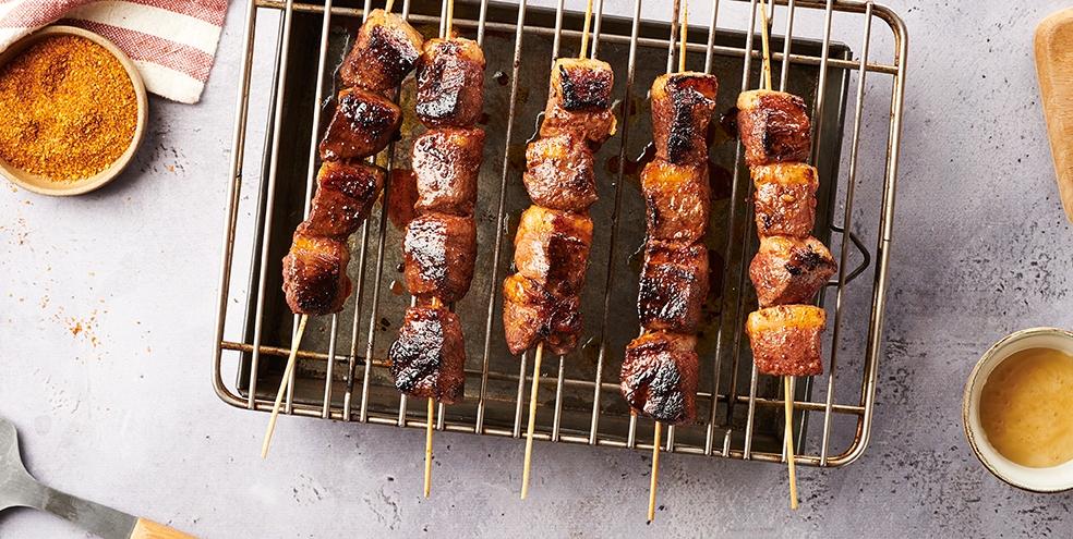 Brochettes de canard à l'orange et au piment d'Espelette