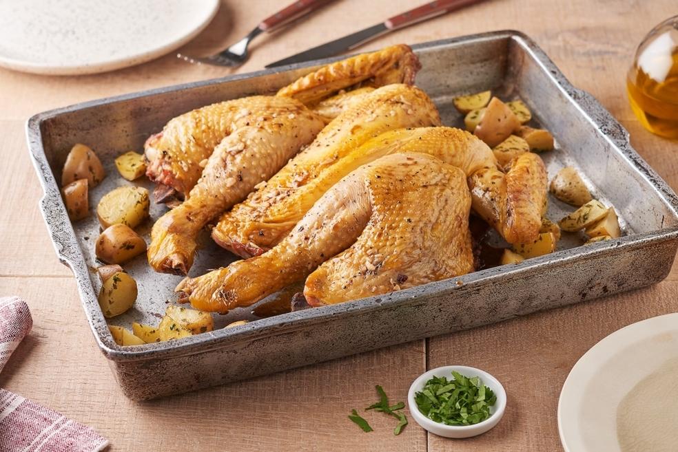 Poulet en crapaudine grillé à la muscade