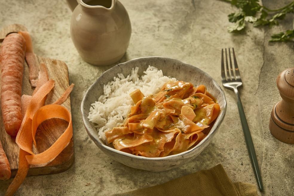 Tagliatelles de carottes à la crème de coco