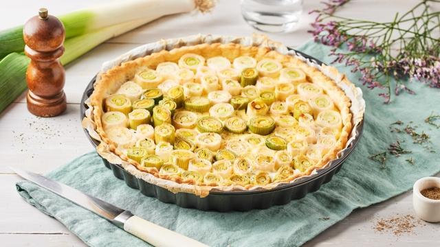 Tarte aux poireaux en roses