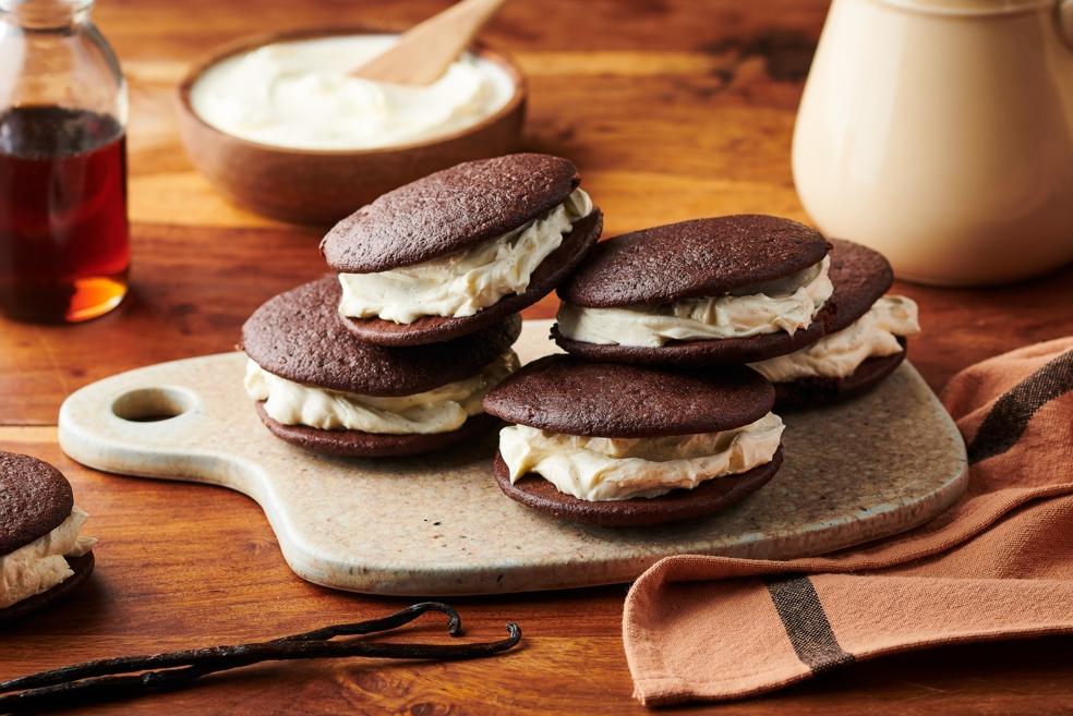 Whoopie pies au chocolat noir et citrouille