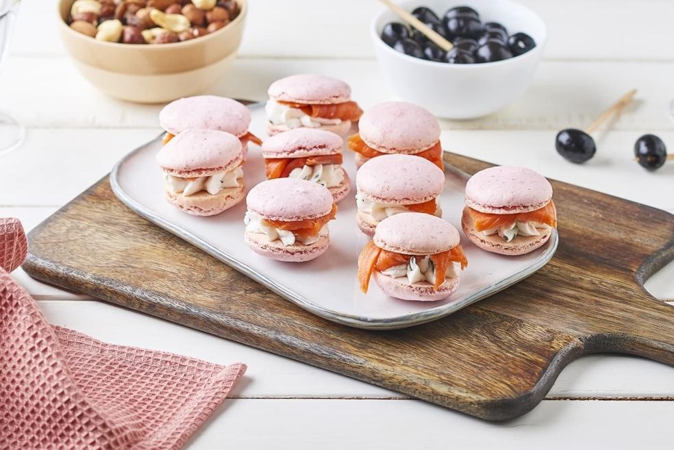 Macarons salés au saumon et au fromage frais