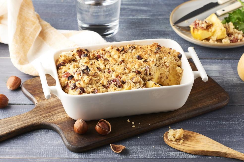 Navets rôtis au miel et crumble de noisettes