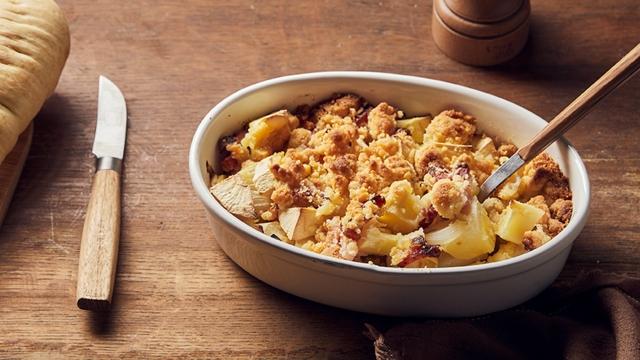 Crumble panais lardons