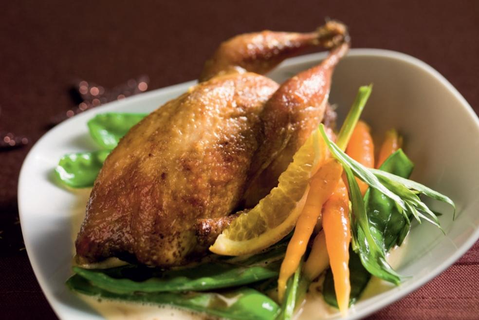 Cailles à la sauce au Champagne