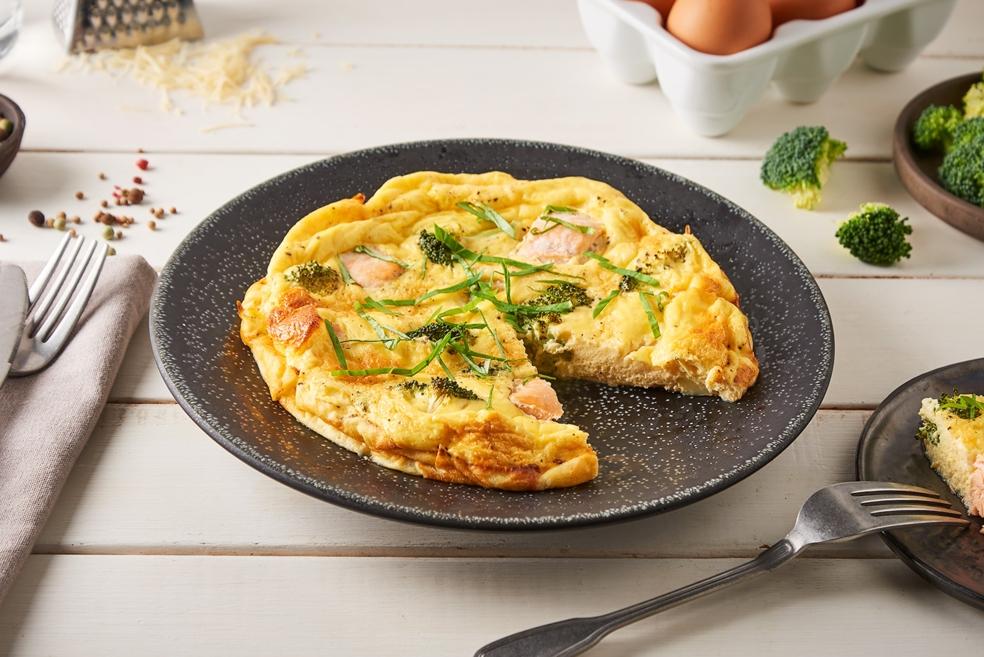 Quiche sans pâte saumon - brocolis