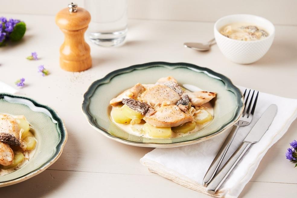 Poulet aux morilles
