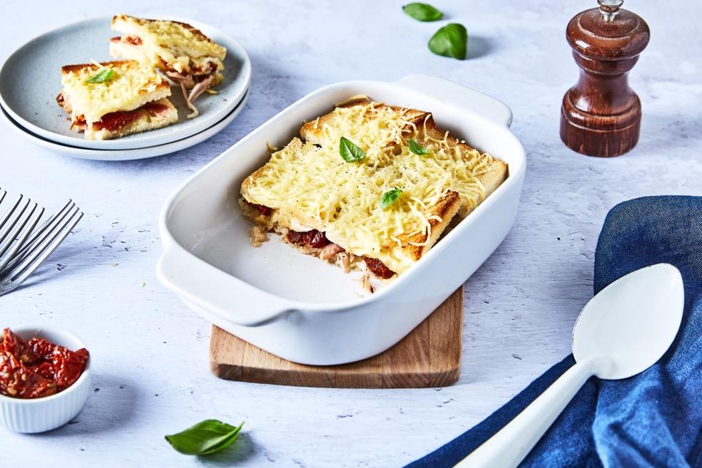 Croque monsieur géant au four