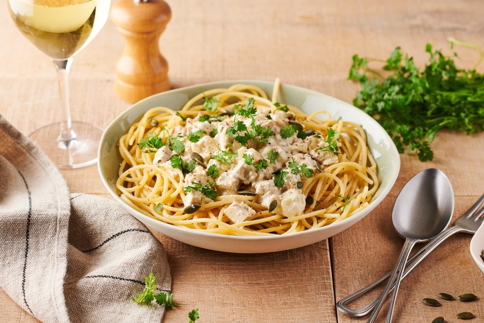 Spaghetti carbonara vegan