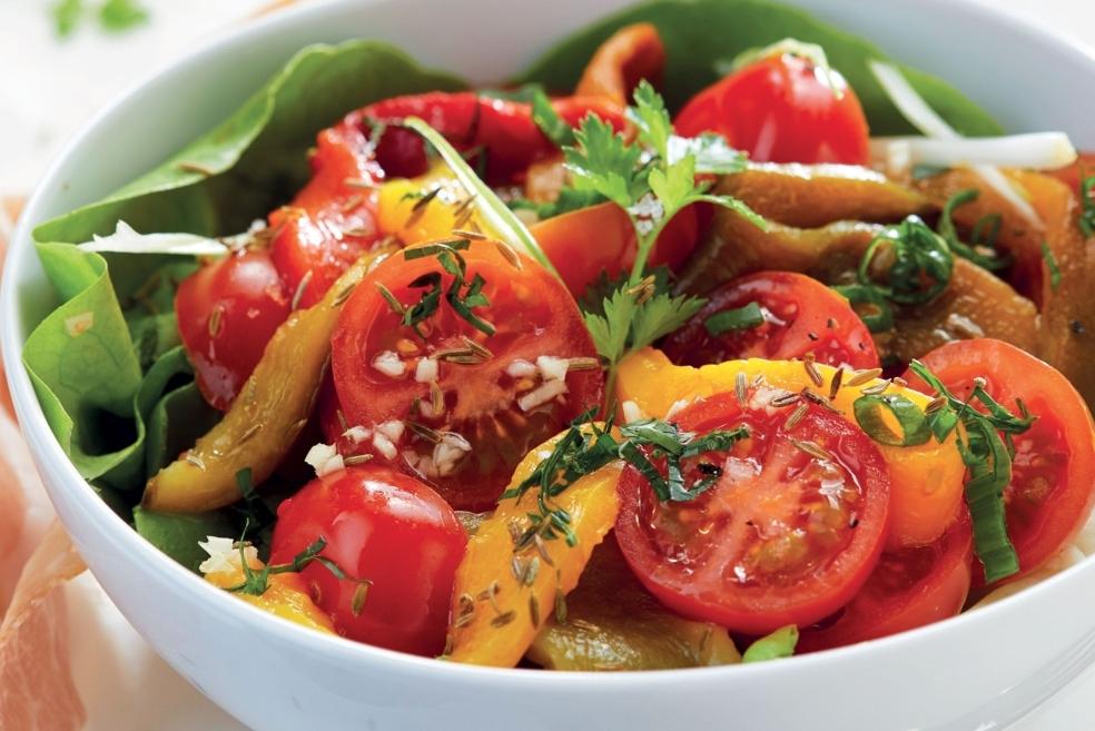 Salade de tomates et poivrons