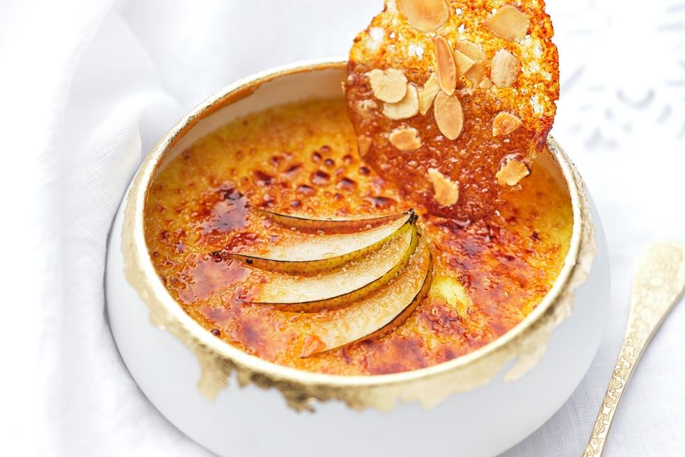 Crème brûlée aux poires