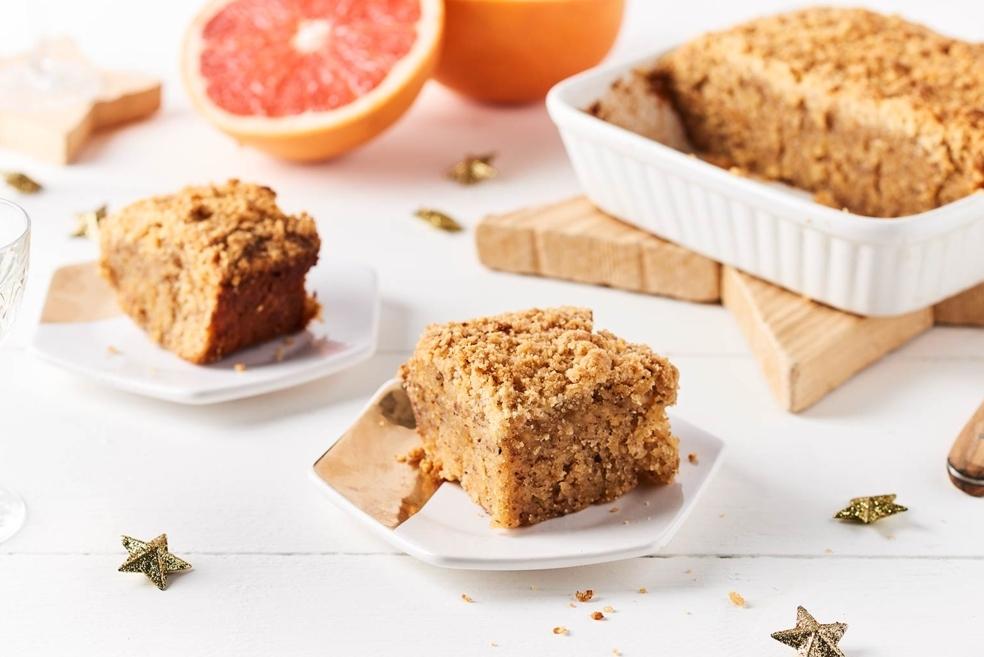 Crumb Cake au pamplemousse et poudre d'amandes