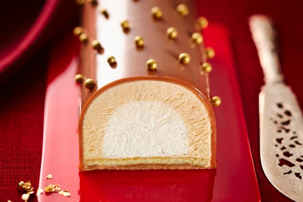 Bûche écrin vanille praliné
