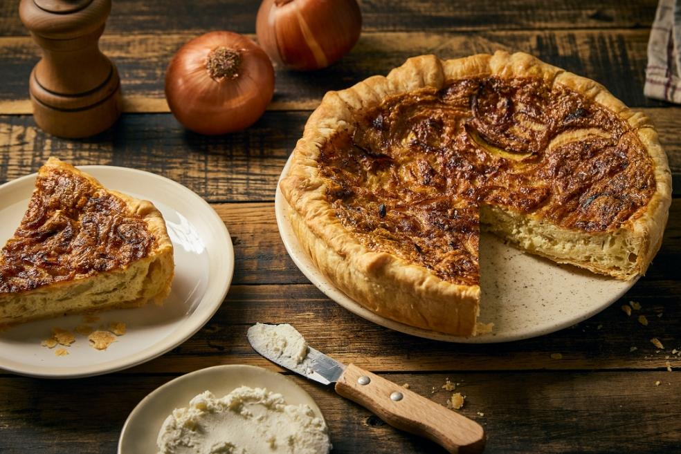 Tarte aux oignons et au fromage frais