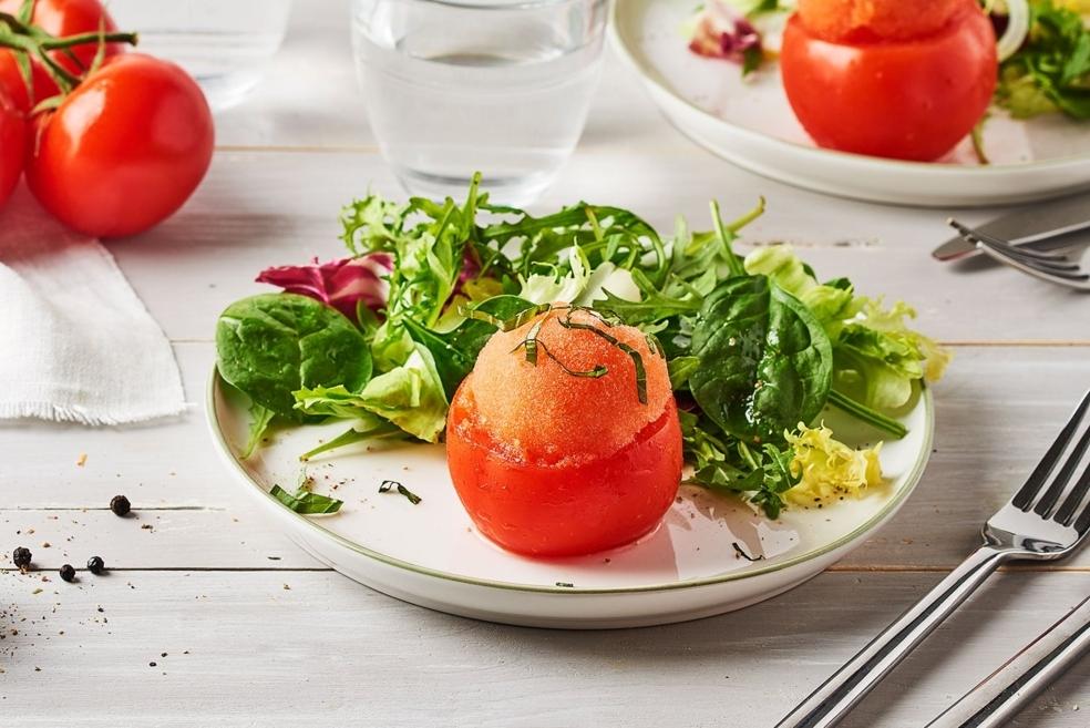 Sorbet salé tomate et basilic