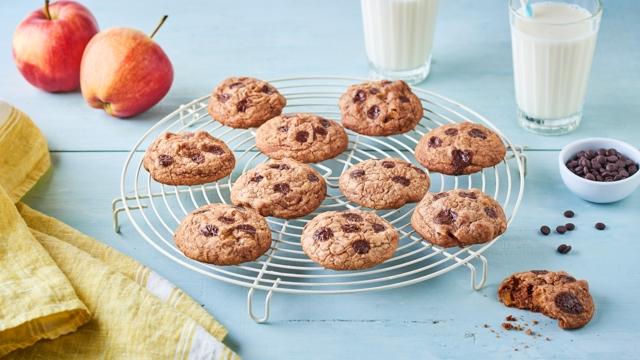 Cookies aux pommes caramélisées et pépites de chocolat noir