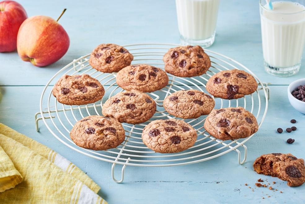 Cookies aux pommes caramélisées et pépites de chocolat noir