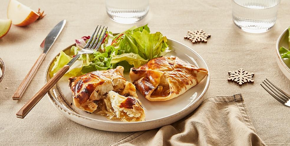 Feuilletés chèvre et oignons caramélisés